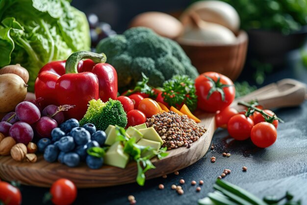 Assorted Vegetables in Wooden Bowl