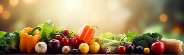 Photo assorted vegetables on wooden table