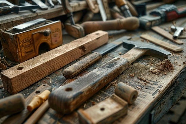 木材の様々な作業道具