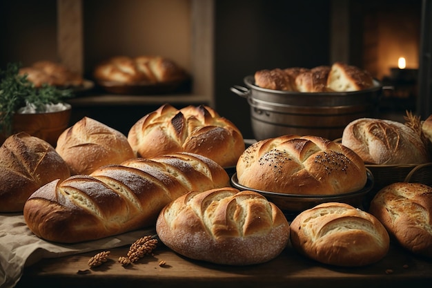 Assortiment gebakken brood