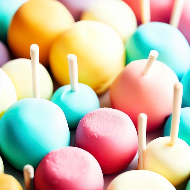 Assortiment van felgekleurde cake pops