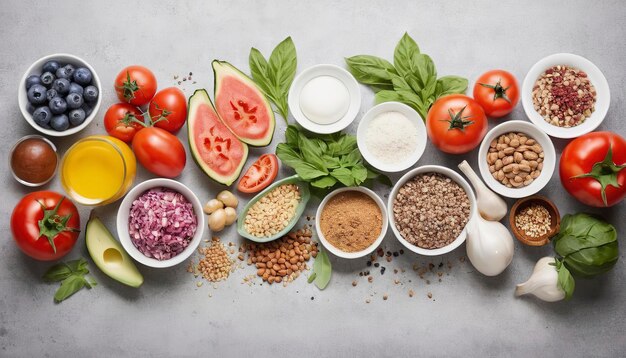 Foto assortiment van heerlijke gezonde ingrediënten van recepten