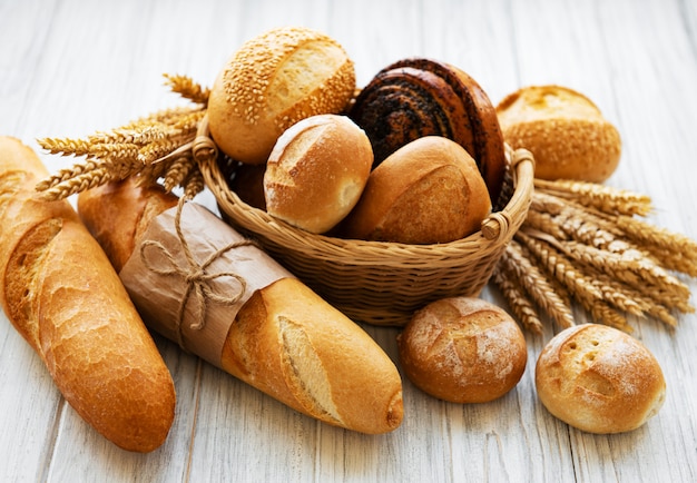 Photo assortment of baked bread