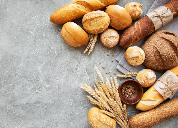 Assortment of baked bread