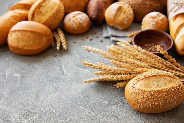 Assortment of baked bread