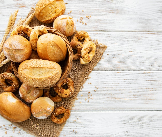 Assortment of baked bread