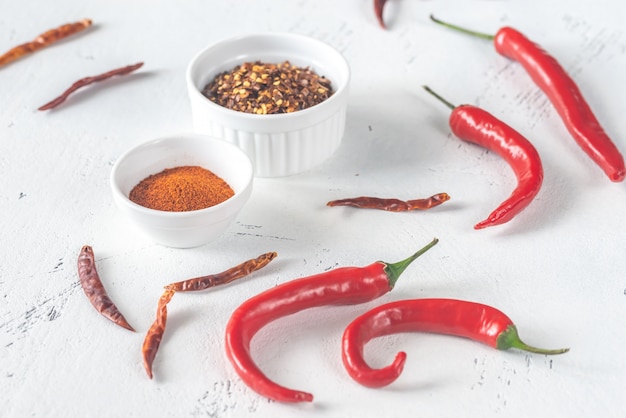 Assortment of chili pepper foods