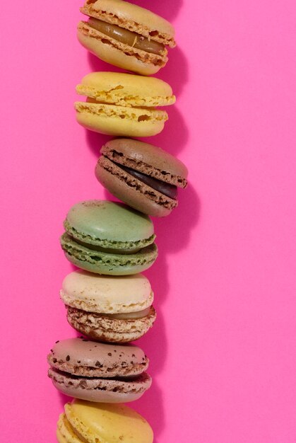 Premium Photo | Assortment of colorful macarons top view