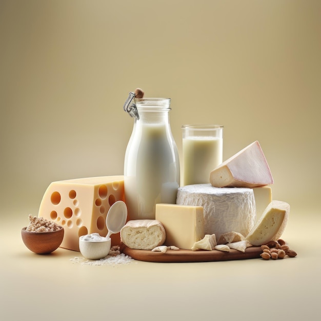 Assortment of dairy products concept