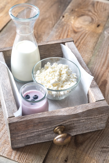 Assortment of dairy products