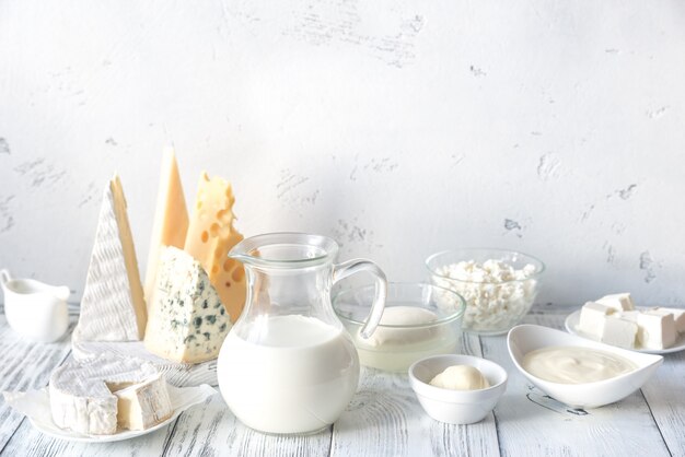 Assortment of dairy products