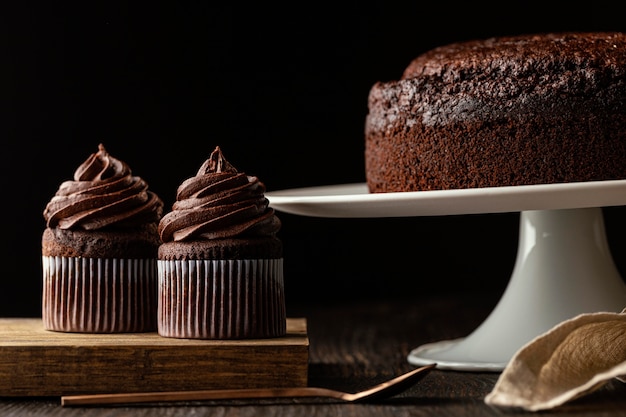 Assortment of delicious chocolate cake
