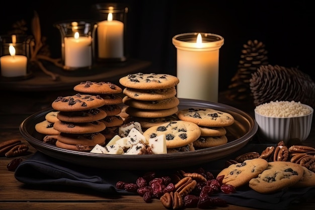 assortment of delicious fresh cookies