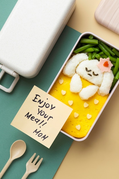 assortment of delicious japanese bento box
