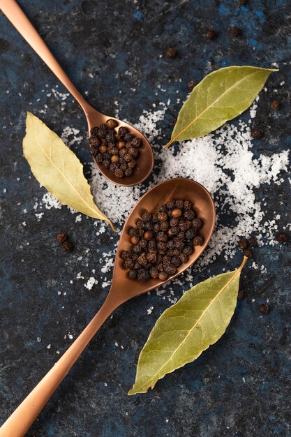 Assortment of delicious raw spices