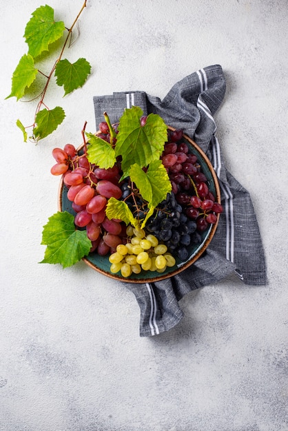 Photo assortment of different sort of grapes