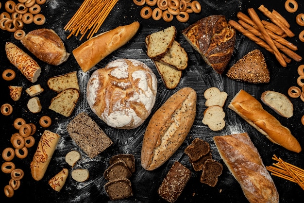 Assortment of different types of bread 