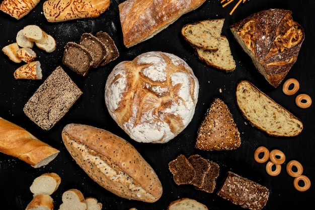 Assortment of different types of bread 