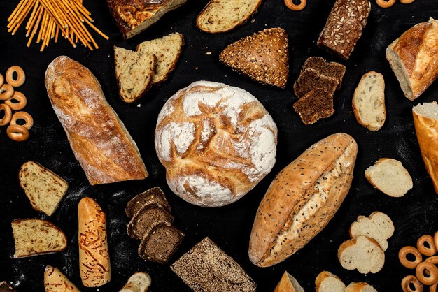 Assortment of different types of bread 