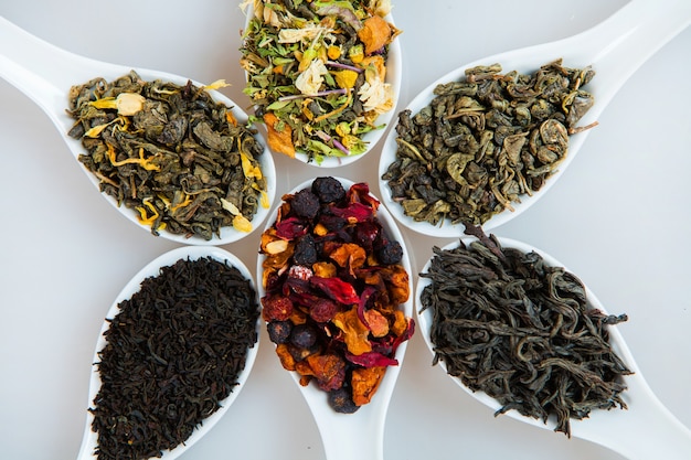 Assortment of dry tea.