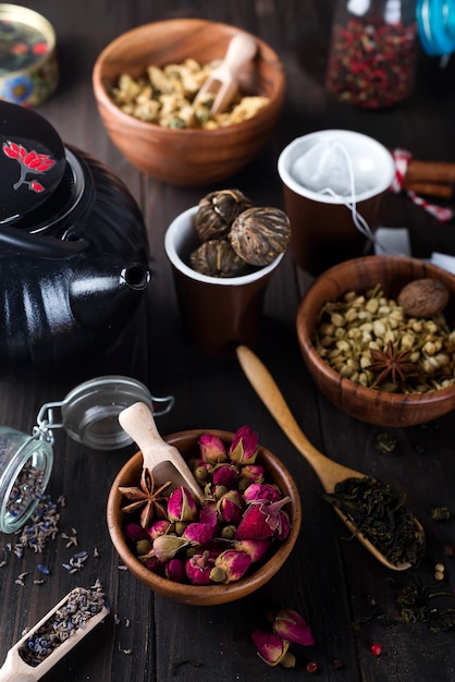 Assortment of dry tea