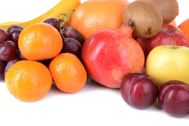 Assortment of exotic fruits closeup