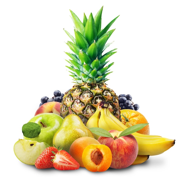 Assortment of exotic fruits isolated