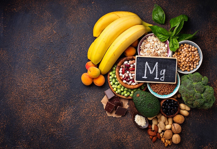 Photo assortment of  food containing magnesium