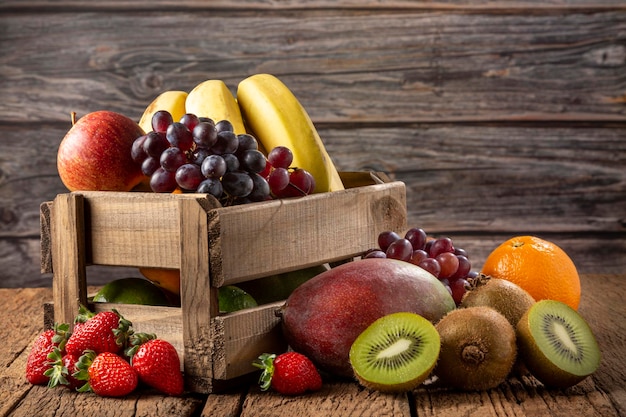 Assortment of fresh fruits on the table