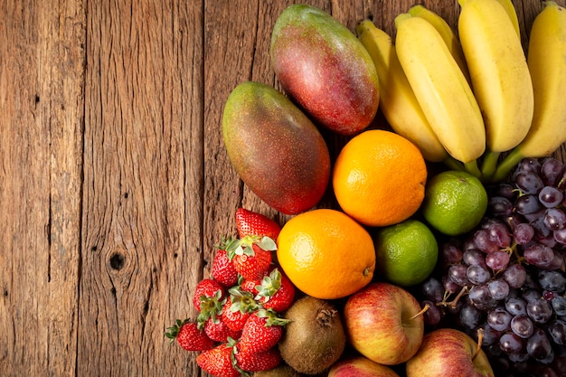 Assortment of fresh fruits on the table