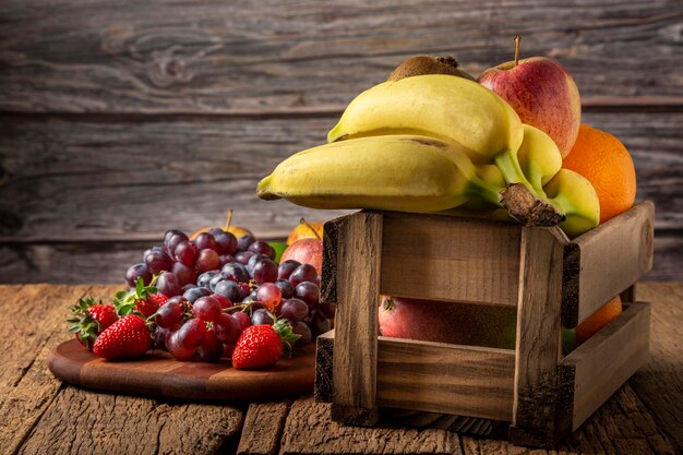 Assortment of fresh fruits on the table