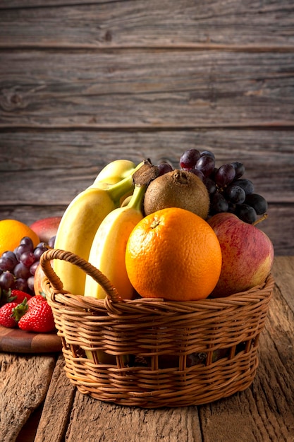 Assortment of fresh fruits on the table