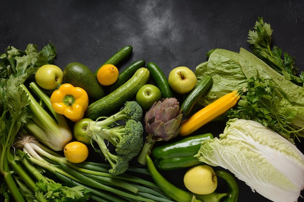 Assortimento di frutta e verdura fresca sfondo di cibo sano shopping cibo nel supermercato