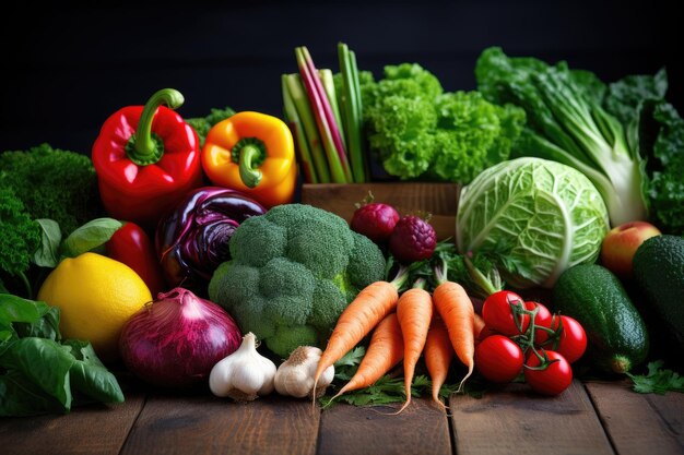 Assortment of fresh fruits and vegetables