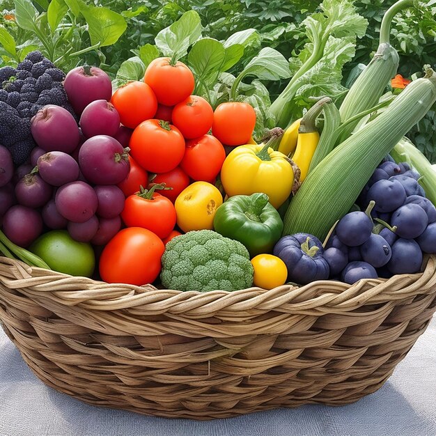 Assortment of fresh fruits and vegetables