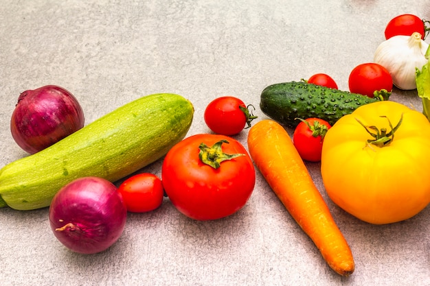 Assortment of fresh organic vegetables