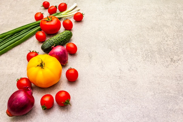 Assortment of fresh organic vegetables