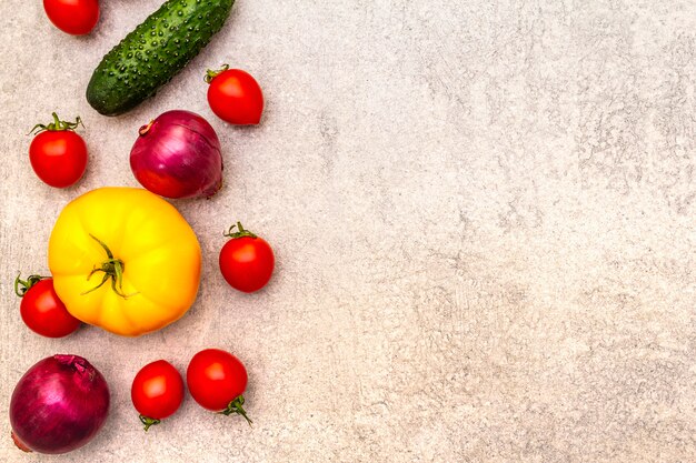 Assortment of fresh organic vegetables