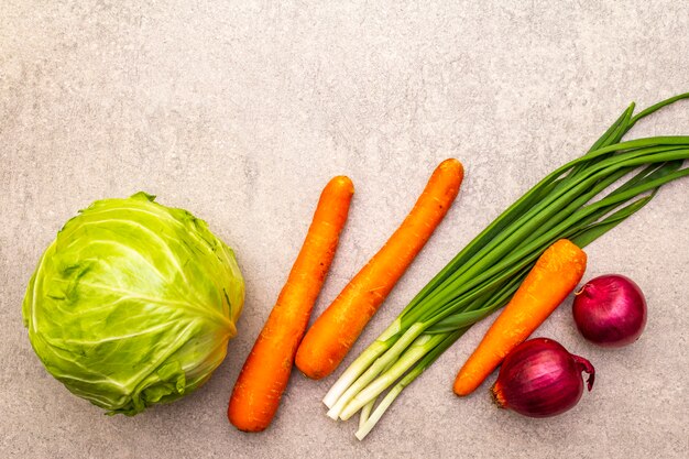 Assortment of fresh organic vegetables