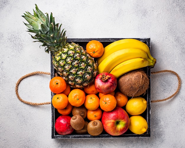 Assortment of fresh tropical fruits