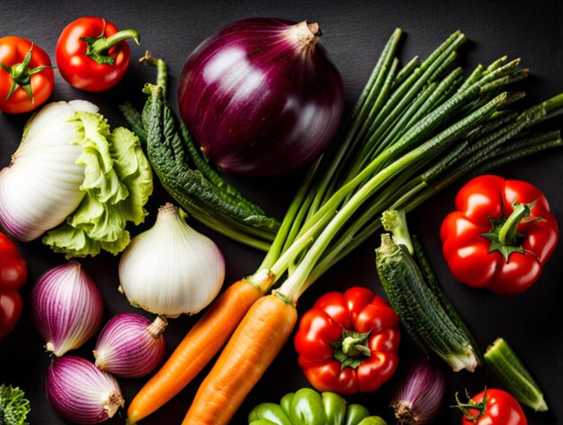 Foto assortimento di verdure fresche con spazio per le copie