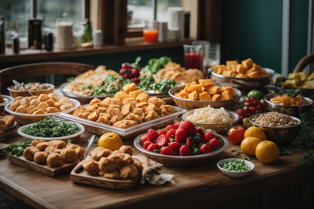 assortment of frozen food on the table