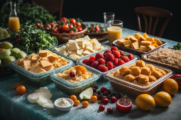 Foto assortimento di alimenti surgelati sul tavolo