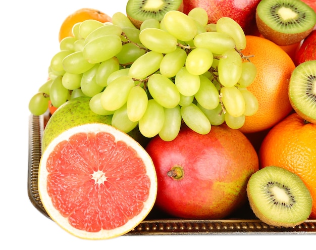 Assortment of fruits isolated on white