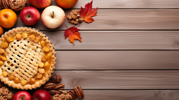 Assortment of homemade fall pies Pumpkin apple