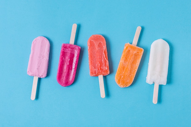 Photo assortment of homemade popsicle ice cream