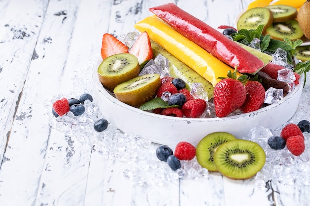 Assortment of ice popsicles