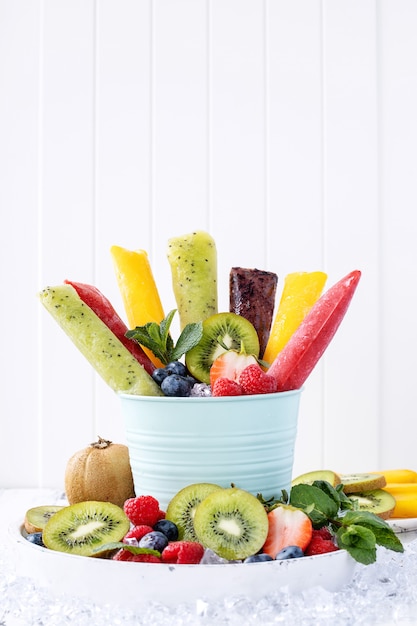 Assortment of ice popsicles