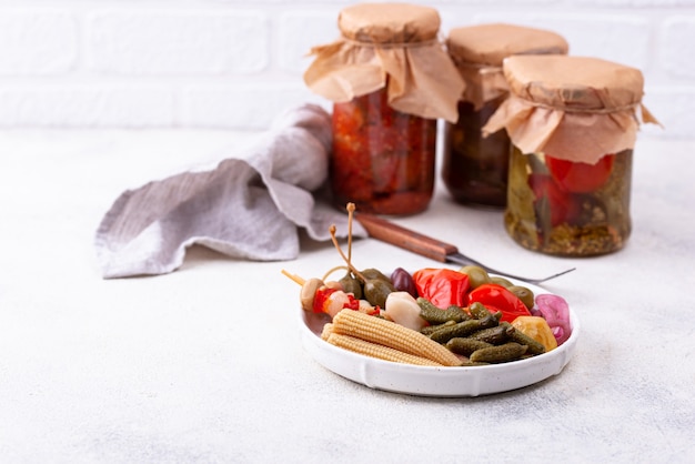 Assortment of marinated or pickled vegetable