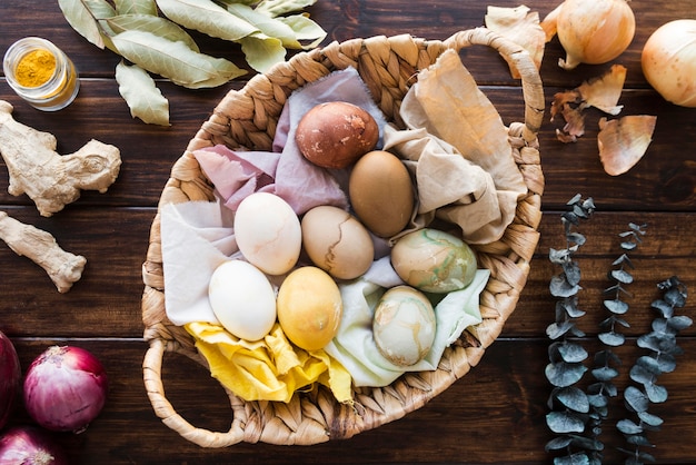 Foto assortimento di panni colorati naturali